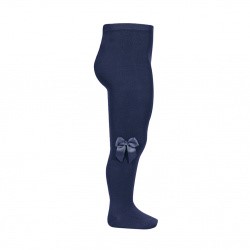 Collant in caldo cotone con fiocco laterale