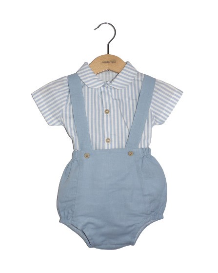 Completo salopette e camicia mezza manica