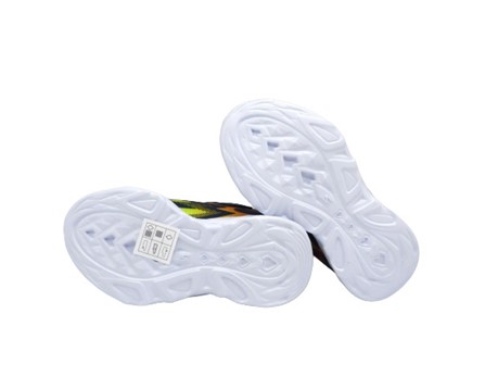 Scarpa ginnica in tessuto tecnico con velcro e luci