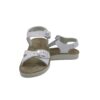 Sandalo bio in pelle e glitter con doppie fibbie