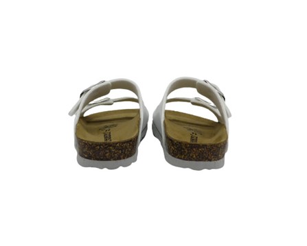 Ciabatta in eco pelle con doppie fibbie