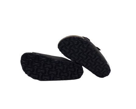 Ciabatta in eco pelle con doppie fibbie