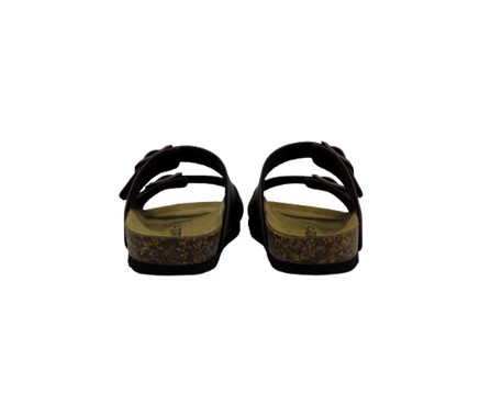 Ciabatta in eco pelle con doppie fibbie