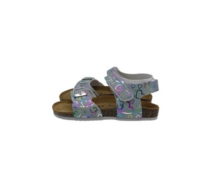 Sandalo in eco pelle con cuori multicolor