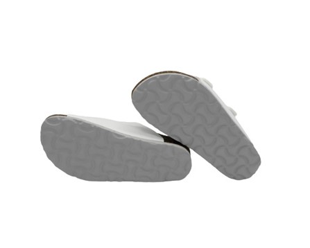Ciabatta in eco pelle con doppie fibbie