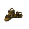 Sandalo in pelle con doppie fibbie
