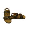 Sandalo in pelle con doppie fibbie