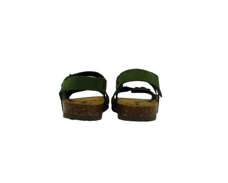 Sandalo in pelle con doppie fibbie