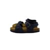Sandalo in pelle con doppie fibbie