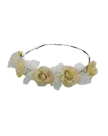 Coroncina con fiori e pizzo
