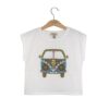 T-shirt mezza manica con stampa autobus peace