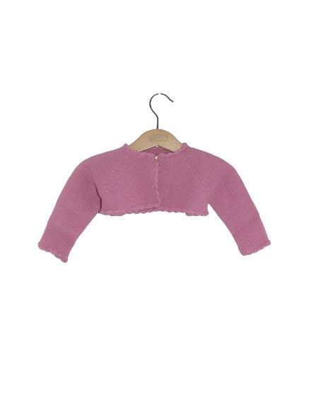 Cardigan in cotone con rifiniture all'uncinetto