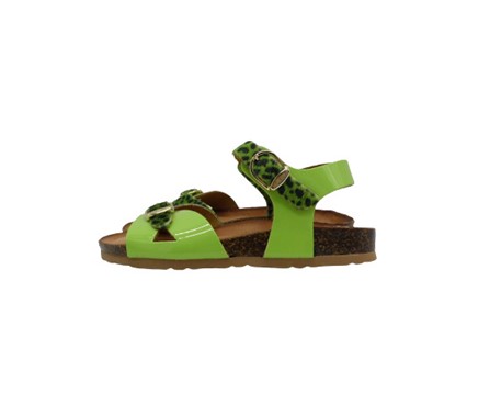Sandalo in vernice e leopardato con doppia fibbia