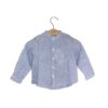 Camicia coreana in lino rigata