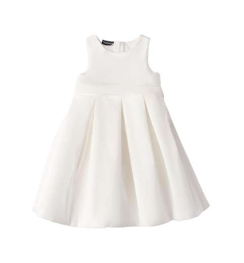 Vestito smanicato con gonna ampia
