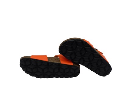 Sandalo bio in pelle con doppie fibbie