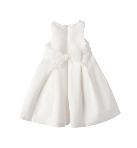 Vestito smanicato con gonna ampia