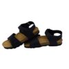 Sandalo bio in pelle con doppie fibbie