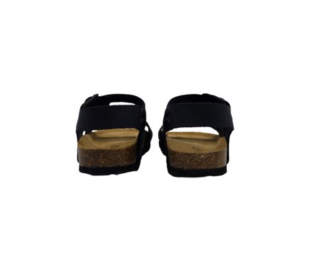 Sandalo bio in pelle con doppie fibbie