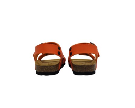 Sandalo bio in pelle con doppie fibbie