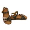 Sandalo in micro glitter e leopardato con doppia fibbia
