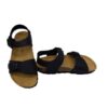 Sandalo bio in pelle con doppie fibbie