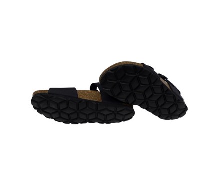 Sandalo bio in pelle con doppie fibbie