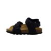 Sandalo bio in pelle con doppie fibbie