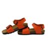 Sandalo bio in pelle con doppie fibbie