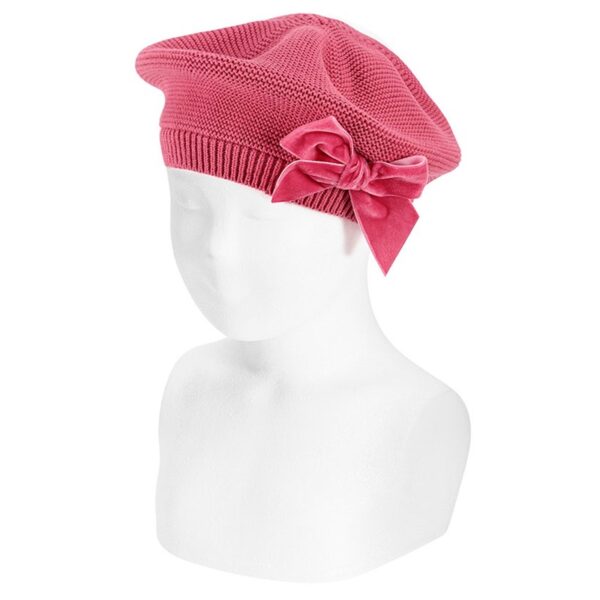 Cappello mod basco fiocchetto velluto