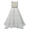 Vestito con corpino ricamato e gonellone in tulle
