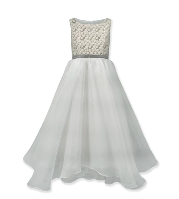 Vestito con corpino ricamato e gonellone in tulle