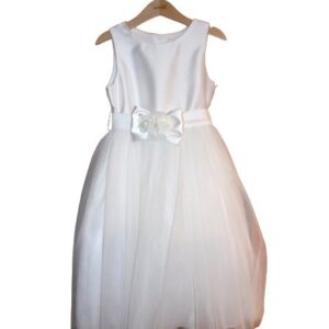 Vestito con gonnellone in tulle con fiore