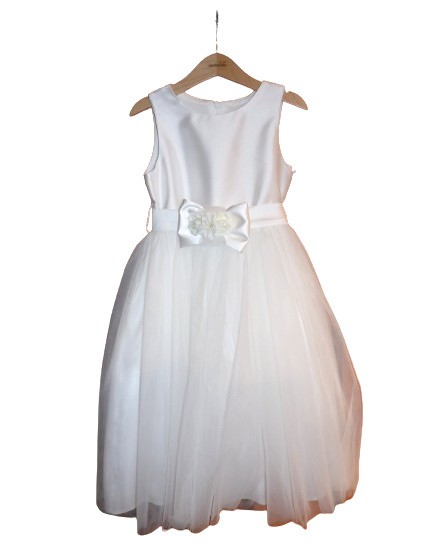 Vestito con gonnellone in tulle con fiore