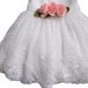 Vestito tulle pois con pizzo con fiori + fascia