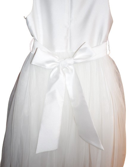 Vestito con gonnellone in tulle con fiore