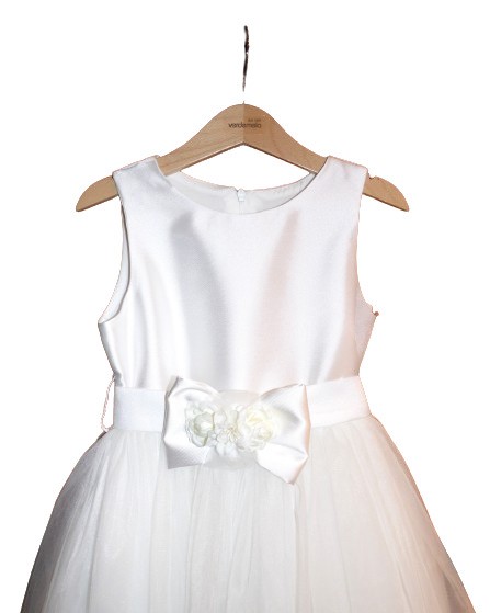 Vestito con gonnellone in tulle con fiore