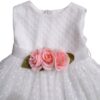 Vestito tulle pois con pizzo con fiori + fascia