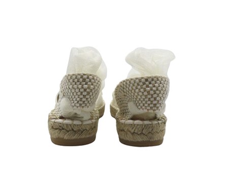 Espadrilles in tessuto con nastro in tulle