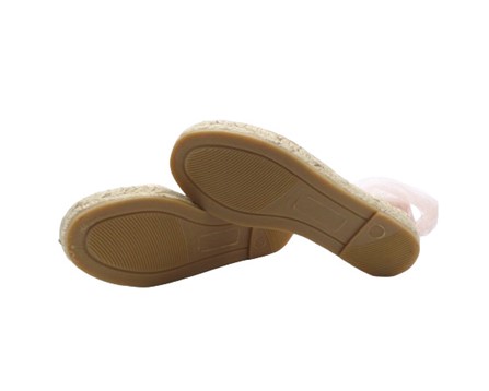 Espadrilles in tessuto con brillantini e nastro in tulle