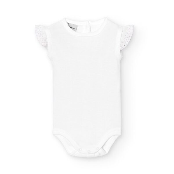 Body con manica aletta in pizzo