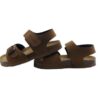 Sandalo in eco pelle con velcro e fibbia