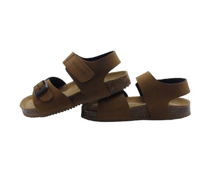 Sandalo in eco pelle con velcro e fibbia
