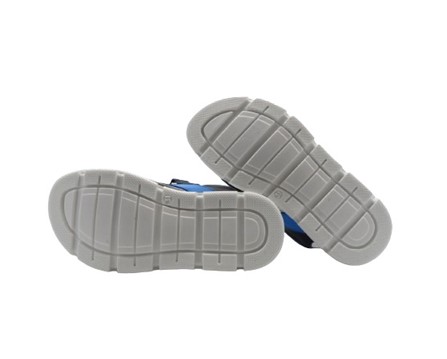 Sandalo in pelle con doppio velcro