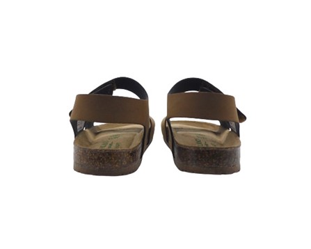 Sandalo in eco pelle con velcro e fibbia