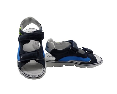 Sandalo in pelle con doppio velcro