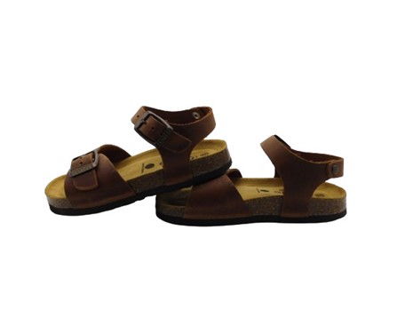 Sandalo in pelle con doppia fibbia