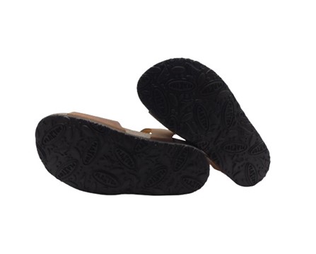 Sandalo in pelle con doppia fibbia