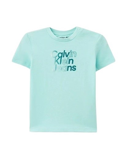 T-shirt mezza manica con stampa logo gradient