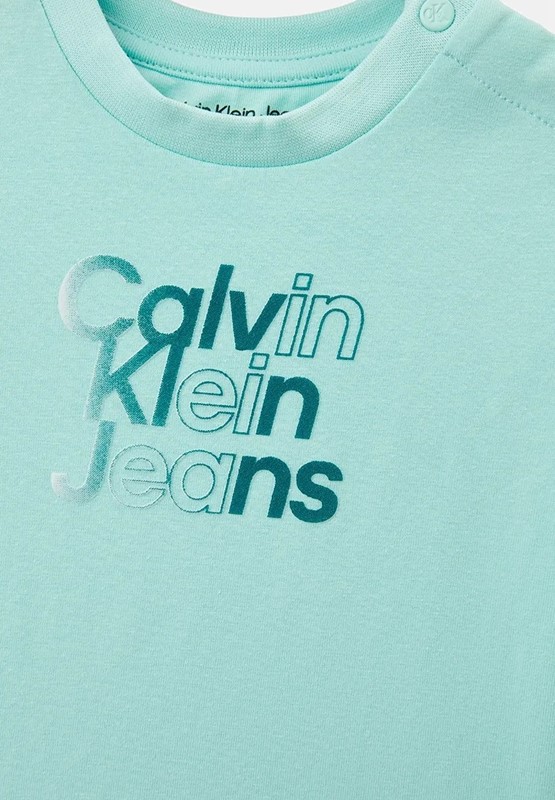 T-shirt mezza manica con stampa logo gradient